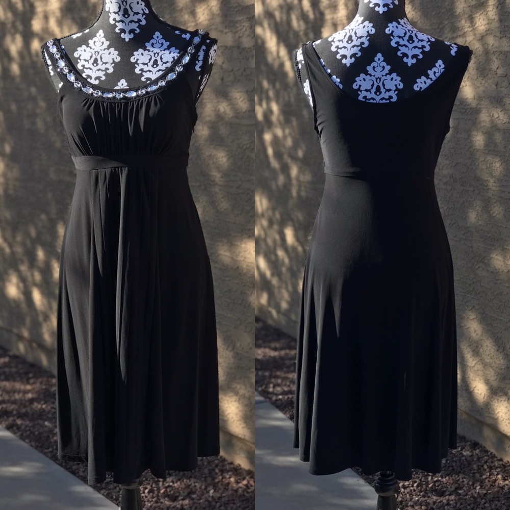 SIGNATURE by SANGRIA Sleeveless Rhinestone Dress
